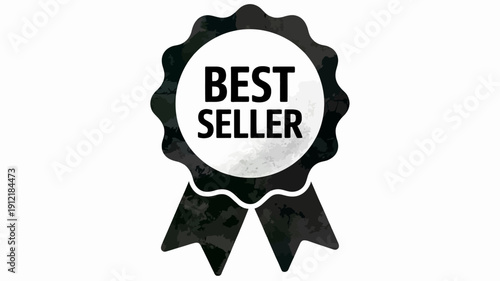 A best seller ribbon badge on a white background
