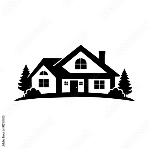 Home silhouette vector, home icon symbol, house black vector silhouette