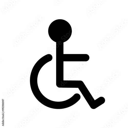 Handicap accessibility sign with person in wheelchair, simple vector icon