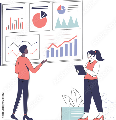 Business Team Analyzing Financial Data Charts