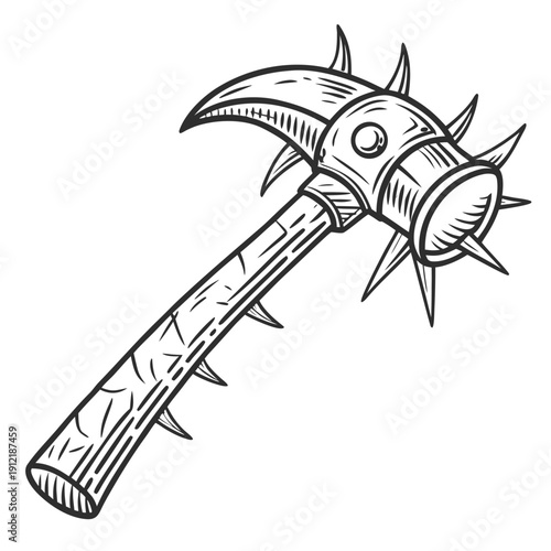 Spiked flail medieval spiky handle