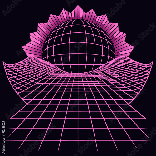 Distorted grid shapes isolated. Retrofuturistic warped mesh grid. Curved mesh abstract elements. Retro punk design element. Vector curve surface background.