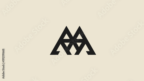 Modern geometric abstract line art logo design concept with intertwined shapes on a neutral background, minimalist symbol icon