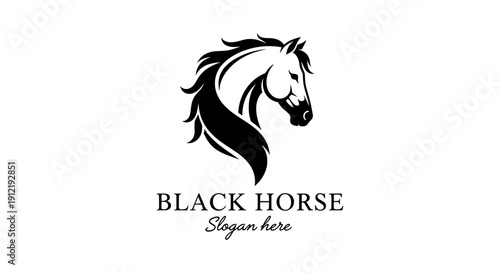 Horse head logo illustration on white background