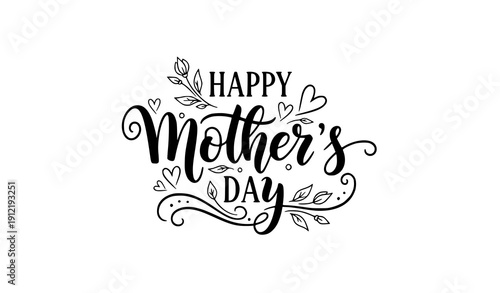 Modern handwritten Happy Mother’s Day calligraphy vector
