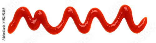 Fotografia Ketchup sauce squirted in a zigzag line