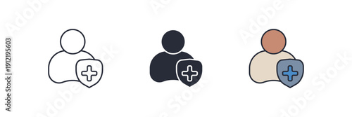 health insurance icon. Line, solid and filled outline colorful version, outline and filled vector sign. Idea Symbol, logo illustration. Vector graphics