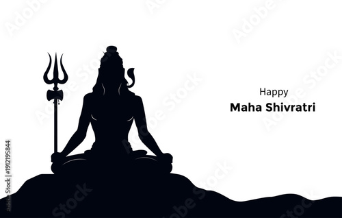 Happy Maha Shivratri Minimal Lord Shiva Silhouette Background