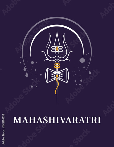 Mahashivaratri Lord Shiva Trishul Damru Sacred Hindu Festival Spiritual Illustration Flyer Card
