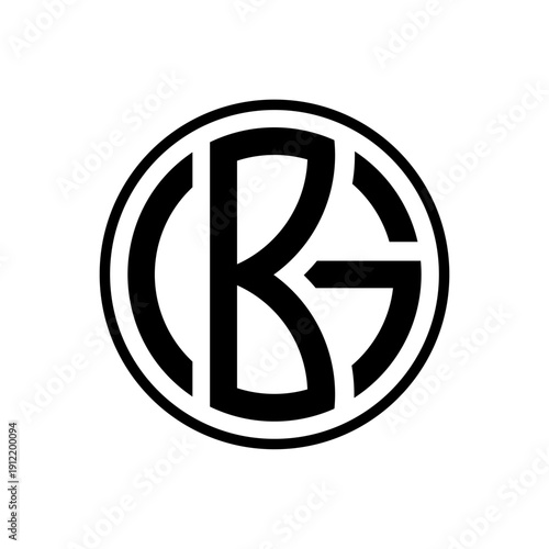 Black and White Monogram Letter  BG abstract  vector Logo design
