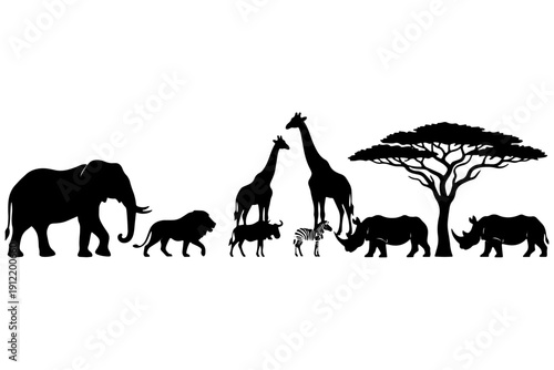 wild animals in the wild,
Black Silhouette African Wildlife – Jungle Animal Shapes