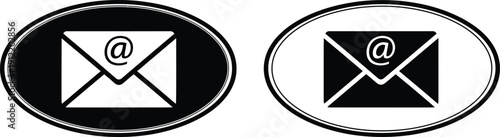 Email icon variations with at symbol