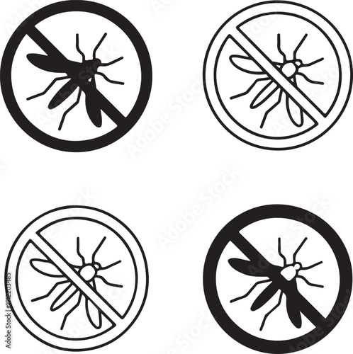 Isolated Malaria Prevention Icon Set, Malaria Prevention Icon, Malaria Awareness Icon, Malaria Campaign Icon, Health Awareness Icon, Mosquito Control Icon, Public Health Icon, Editable Vector Stock