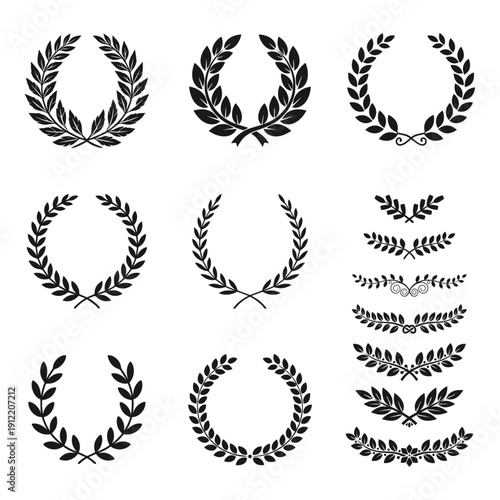 Classic Laurel Wreath Collection – Victory, Award and Premium Badge Vector Pack 2
