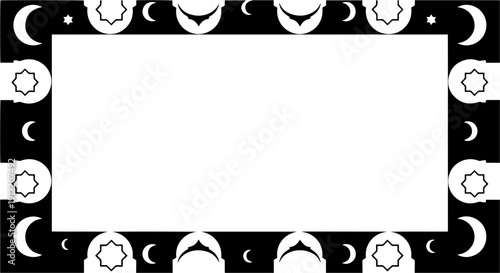 Elegant lunar cycle frame for creative projects and presentations