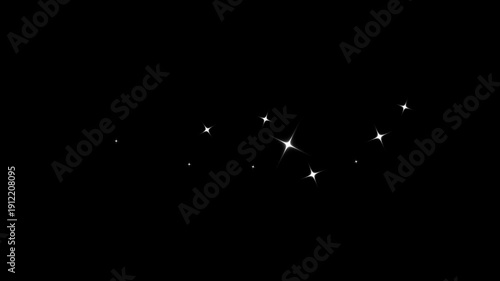 Wallpaper Mural Twinkle star glitter sparkle animation loop with white cartoon blinking lights, glowing 2d star sparkle, fast line shimmer motion, retro pop burst particles and shiny glow trails on black screen. 4k Torontodigital.ca