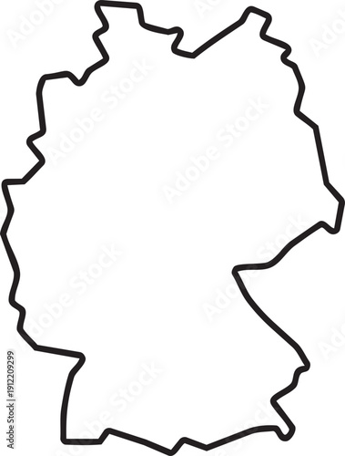 Germany Contour: A simple outline of the nation of Germany, highlighting its geographical boundaries. This image focuses on the country's form.