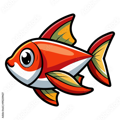 Cartoon goldfish vector illustration for aquarium fish pet shop and tropical fish design project