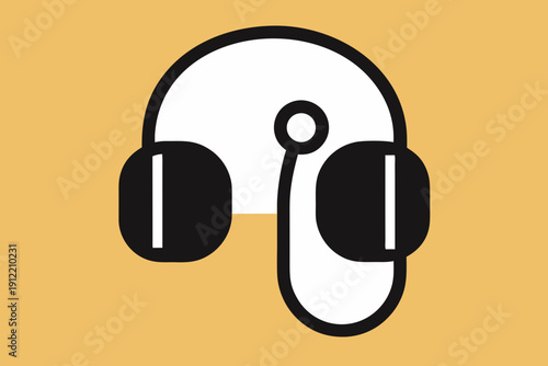 Headphones icon on a yellow background