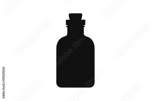 Black silhouette of a bottle with a stopper