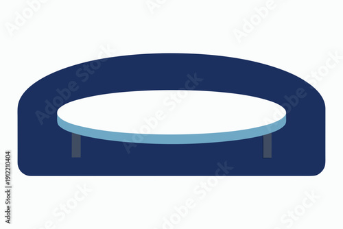 Trampoline illustration with blue and white colors