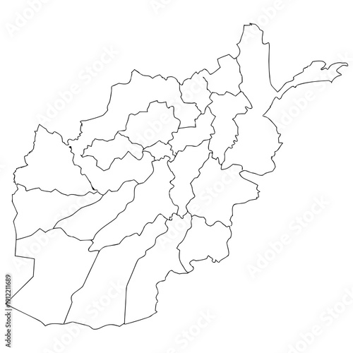 A map of afghanistan with provinces outlined Vector