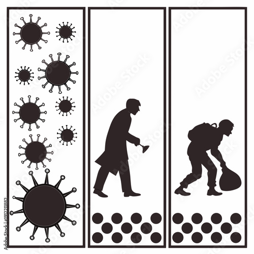 People protecting themselves from virus Vector