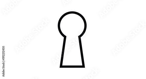 Simple black outline of a keyhole on a white background