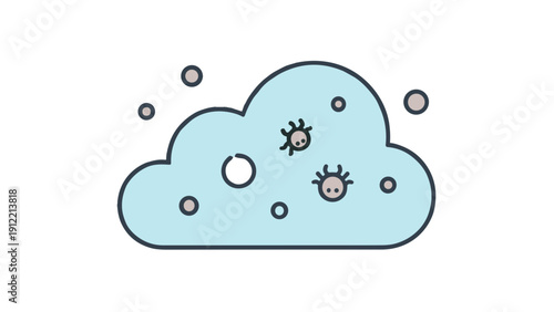 representing dust mite allergy icon, copy space