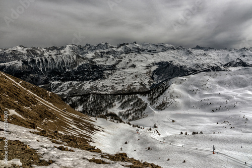 Risoul France ski resort mountain skiers