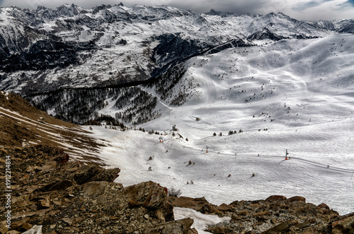 Risoul France ski resort mountain skiers