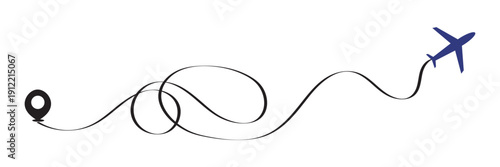 Route icon - two points with dotted path and location pin. Route location icon two pin sign and dotted line. Travel vector icon. Travel from start point and dotted line tracing.