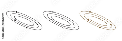 planet icon illustration isolated vector sign symbol. Black hole universe vector icon. Line icons on white background.