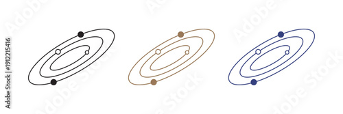 planet icon illustration isolated vector sign symbol. Black hole universe vector icon. Line icons on white background.