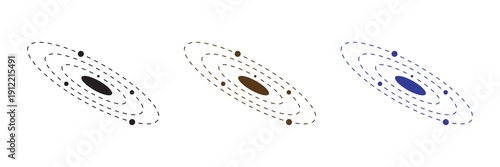 planet icon illustration isolated vector sign symbol. Black hole universe vector icon. Line icons on white background.