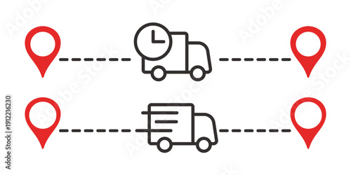 Delivery. Vector flat icons isolated on white background.
