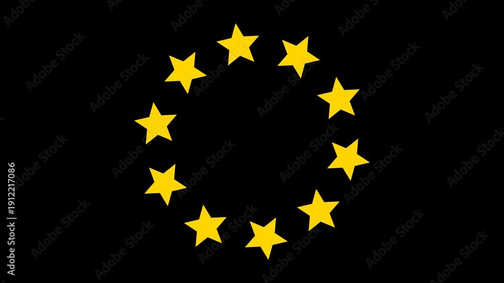 European Union Stars Circle Animation Transparent Background Alpha ...