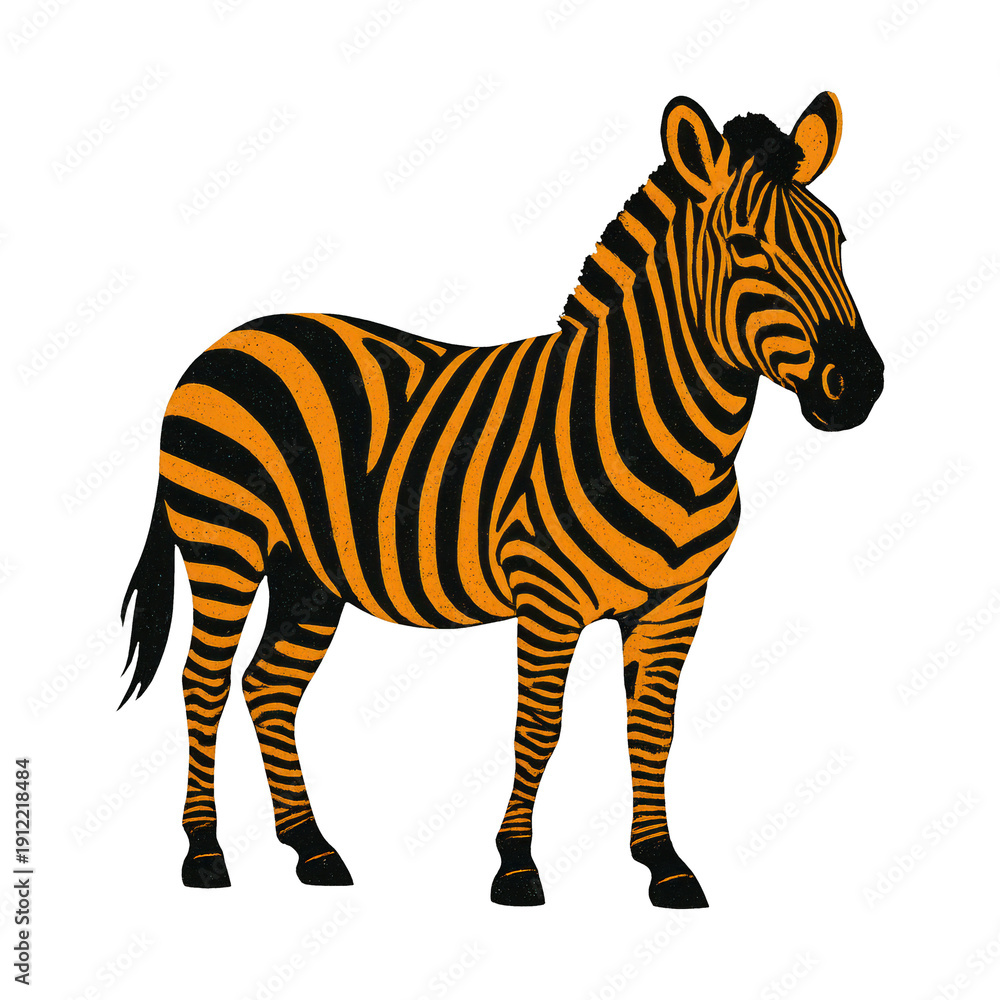 Obraz premium PNG Stylized zebra silhouette illustration.
