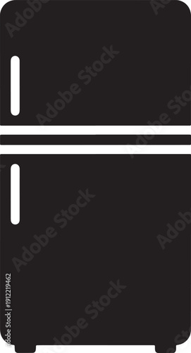 Refrigerator Silhouette Icon, Food Storage Symbol