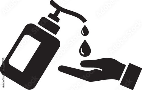 Sanitizer Dispenser Icon, Hygiene and Safety Vector