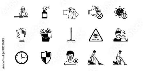 Surface Disinfection High-Touch Areas Silhouette