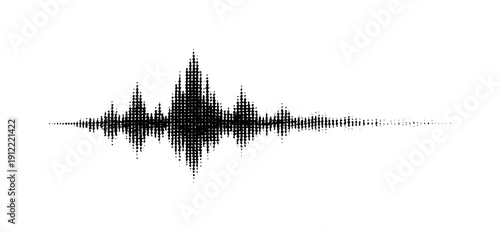 A single waveform ending abruptly at the right edge of the frame, fading into blank space, illustrated in black and