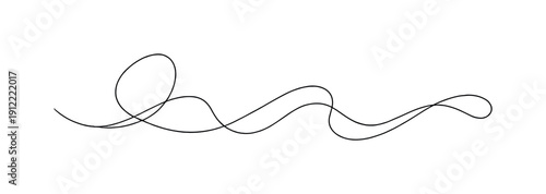 Contemporary Minimal Art. Minimalistic one-line drawing of flowing abstract forms creating a calm modern composition,