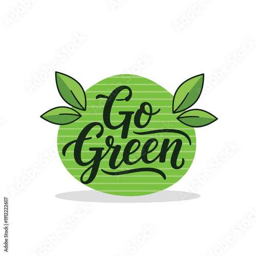 Promoting environmental responsibility through an eco-friendly 'Go Green' graphic illustration