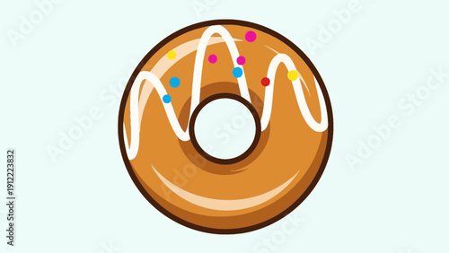 Close-up of a delicious frosted donut with sprinkles.