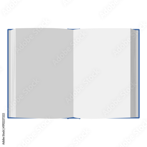 Open blank book top view