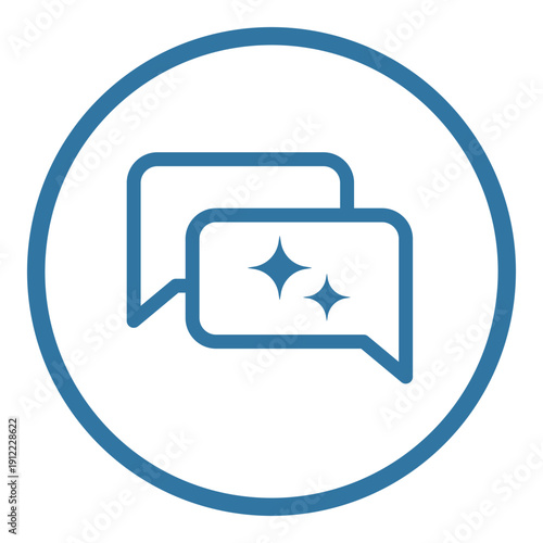 AI chat and generative AI, one color vector icon