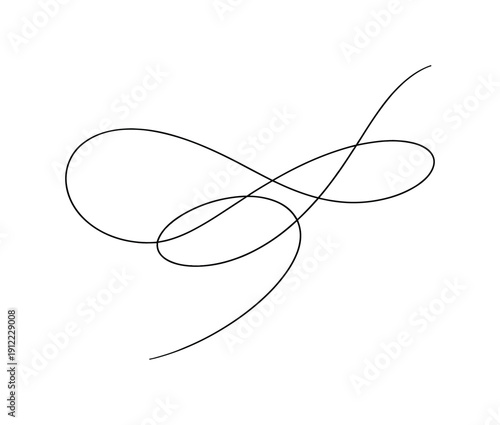 Pure Form Design. Minimalistic one-line drawing refined abstract composition with smooth curves and structural balance,