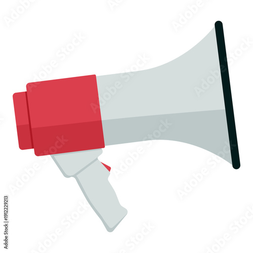 Megaphone isolated on white background: marketing and communication concept