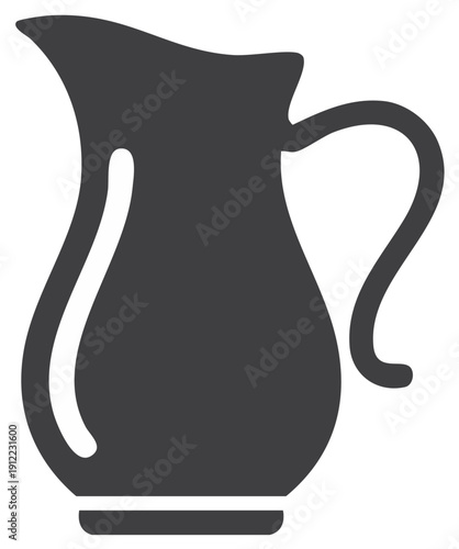 Classic silhouette of a pouring pitcher with a handle and spout